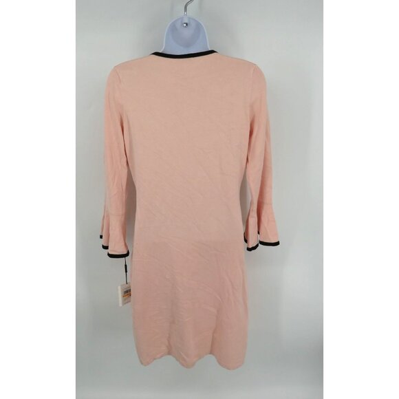 Calvin Klein Women's Small Pink Bell Sleeve Dress With Black Trim NWT - Picture 4 of 4